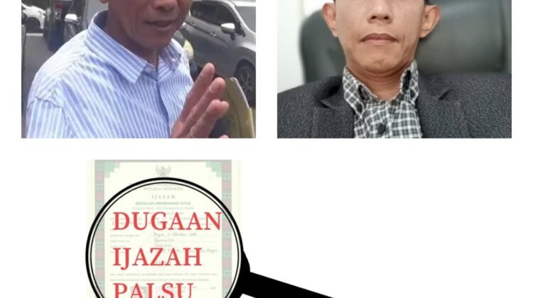 Keterangan gambar dari kiri atas: Kadis Pendidikan Lampung Timur, Ketua LCW Lampung, ilustrasi ijazah palsu