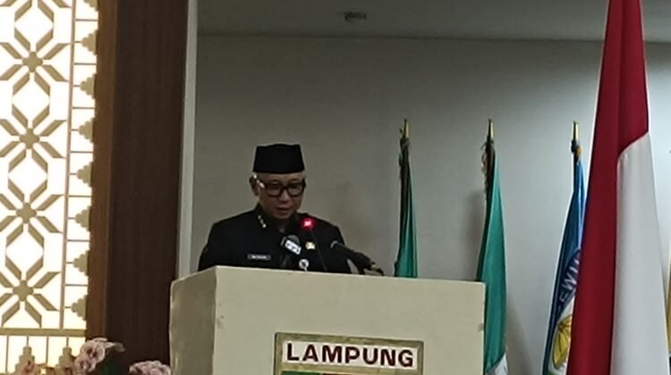 Gubernur Lampung Rahmat Mirzani Djausal dalam Rapat Paripurna DPRD Provinsi Lampung, Kamis (30/07/2026) 